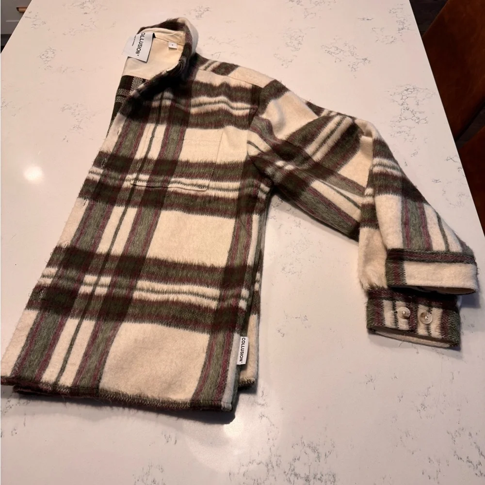 COLLUSION men’s oversized overcoat button down NWOT - Picture 1 of 10